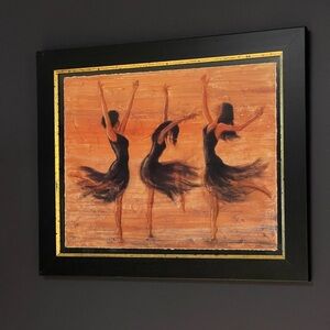 Home Interiors, Joan Cole 3 ballerinas dancing picture, 17 1/2” X 14 1/2”